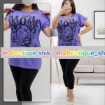 تیشرت زنانه نخی  قواره بزرگ طرح mode دارای ۱۲ رنگ متنوع