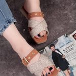 صندل زیبا مدل سلین رنگ کرم سایز ۴۰