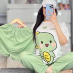 ست ۳ تیکه شامل تیشرت،شلوار،شورتک زنانه طرح ۱
