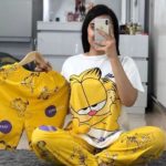 ست ۳ تیکه شامل تیشرت،شلوار،شورتک زنانه طرح۴