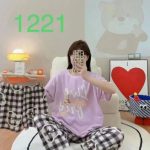ست ۳ تیکه شامل تیشرت،شلوار،شورتک زنانه طرح۶