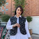 وست جلیقه زنانه طرح گلیمی ۱