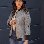 کت پاییزه زنانه طرح شانتون کوتاه رنگ مشکی