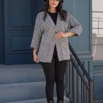 کت فوتر مدل باکسی دو جیب زنانه رنگ طوسی روشن