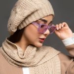 کلاه و شالگردن فرانسوی رنگ کرم