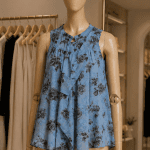 شومیز وارداتی( خارجی)  حلقه ای مدل کرواتی آبی کیفیت  عالی