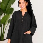 شومیز لنین بلند جلو دو جیب کد ۱-۱۱۵۱